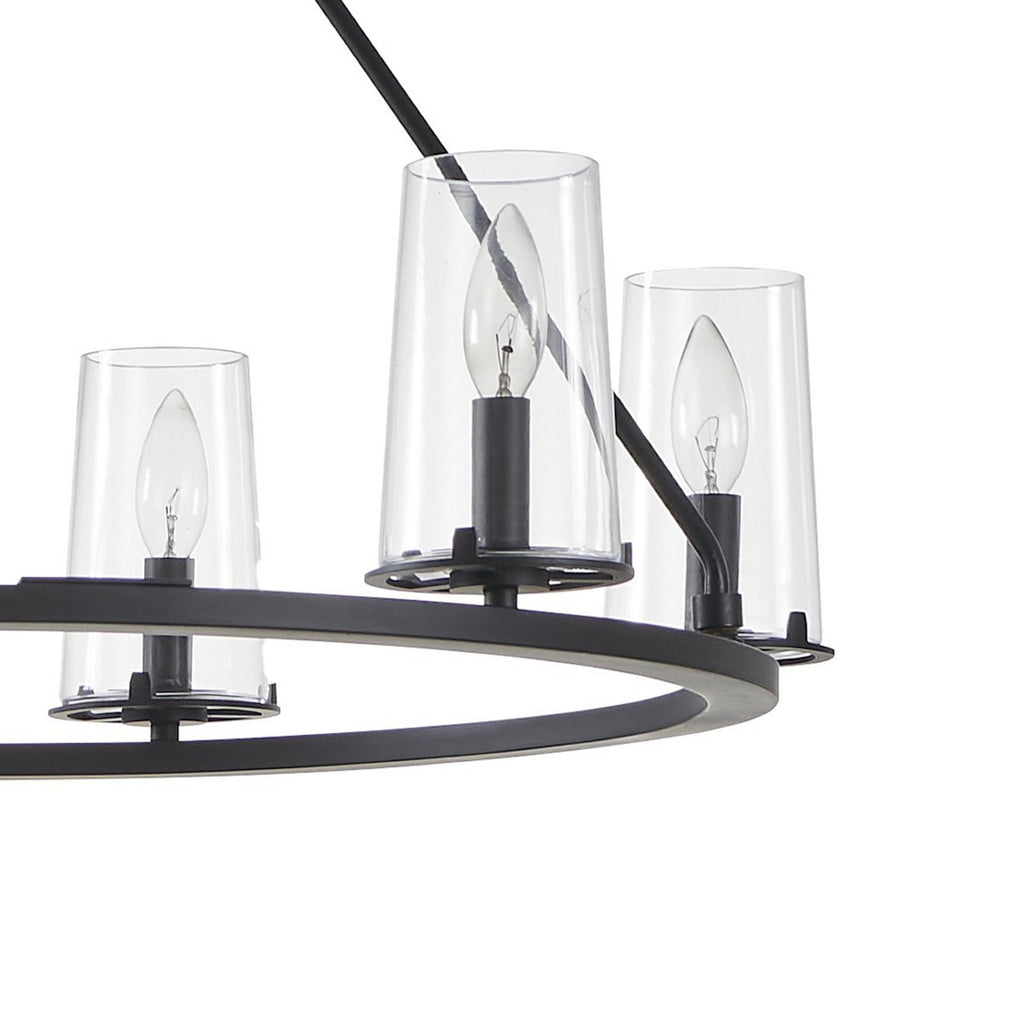Thesis Jared chandelier, 6-bulb, 30 in, black, metal