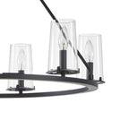 Thesis Jared chandelier, 6-bulb, 30 in, black, metal