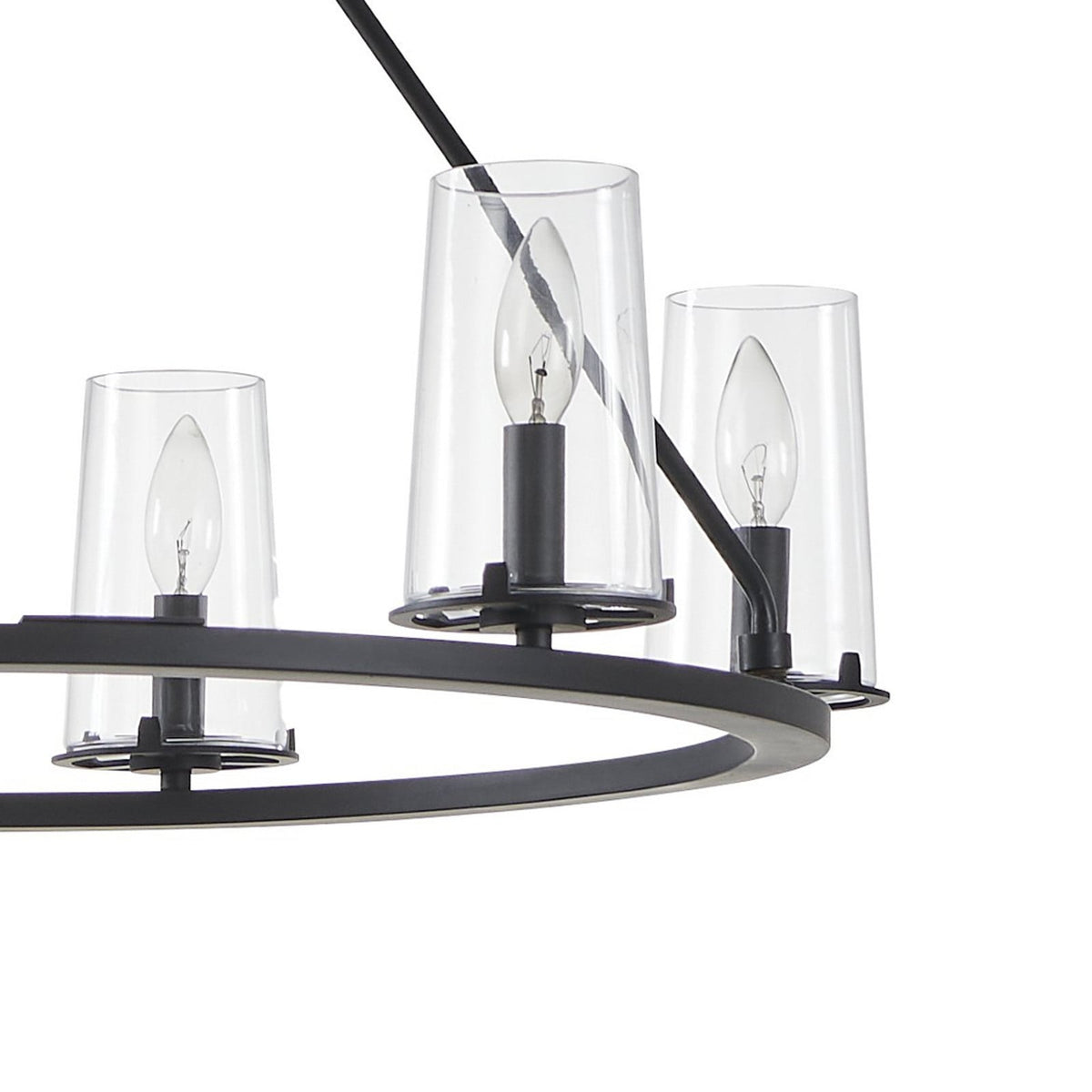 Thesis Jared chandelier, 6-bulb, 30 in, black, metal