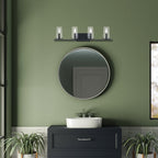 Thesis Jared Bathroom Wall Lamp, 4-bulb, 31 in, black metal