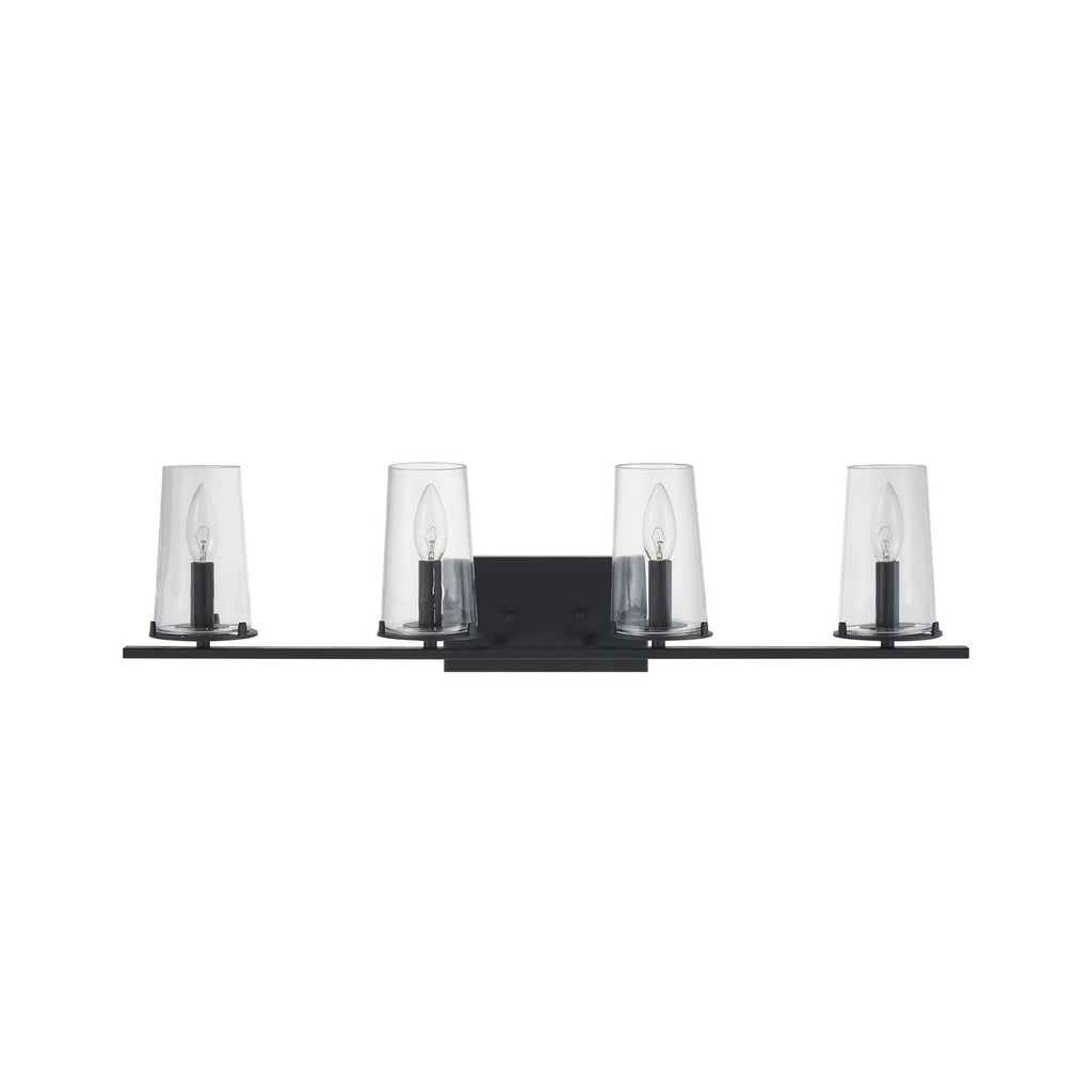 Thesis Jared Bathroom Wall Lamp, 4-bulb, 31 in, black metal
