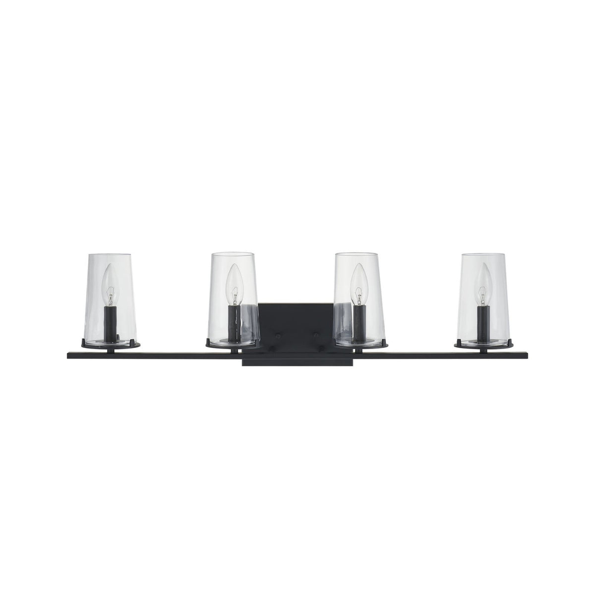 Thesis Jared Bathroom Wall Lamp, 4-bulb, 31 in, black metal