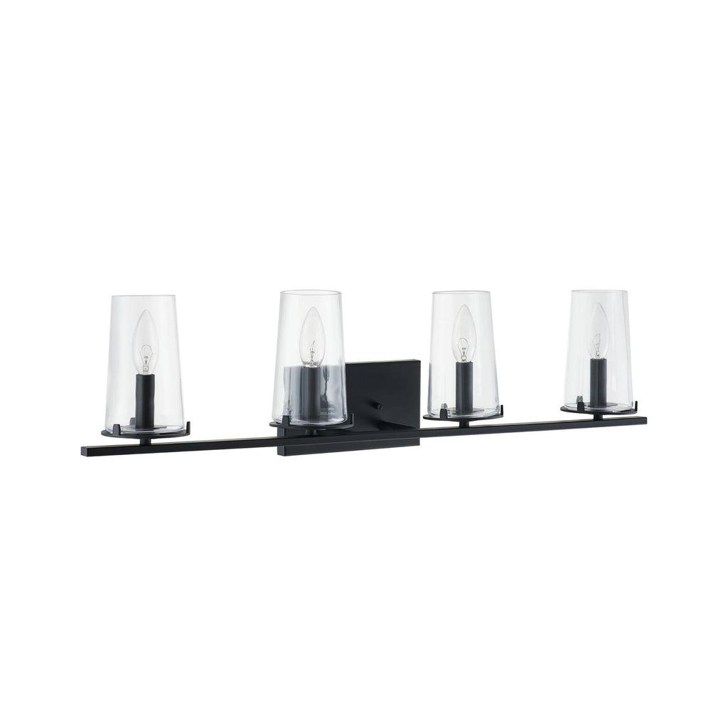 Thesis Jared Bathroom Wall Lamp, 4-bulb, 31 in, black metal