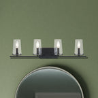 Thesis Jared Bathroom Wall Lamp, 4-bulb, 31 in, black metal