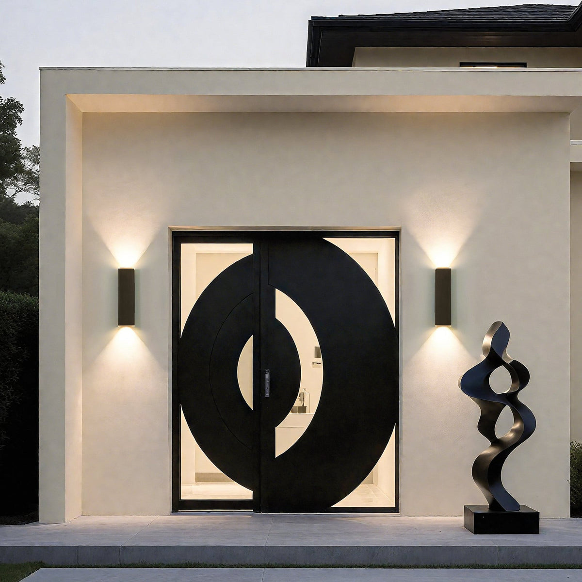 Thesis Jasper LED outdoor wall lamp, graphite, 20 in, metal