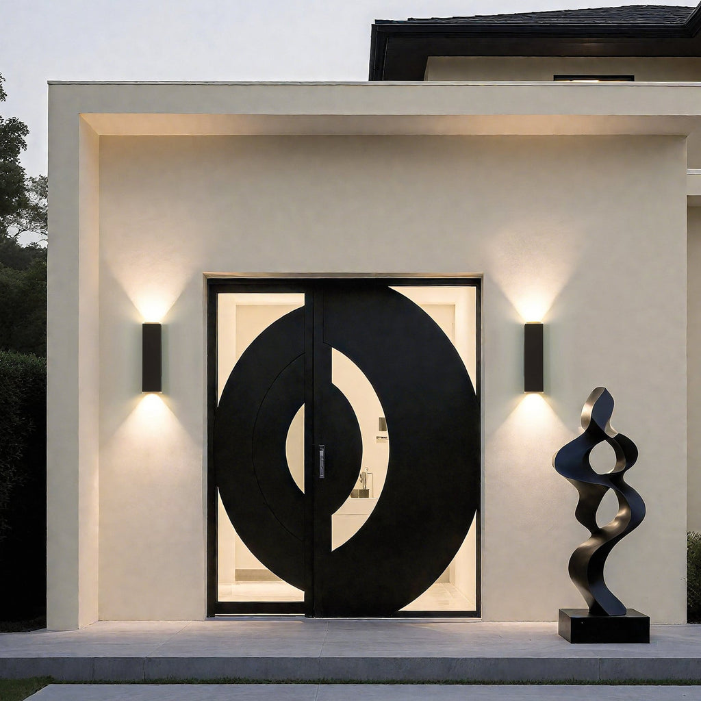 Thesis Jasper LED outdoor wall lamp, matt black, 20 in metal