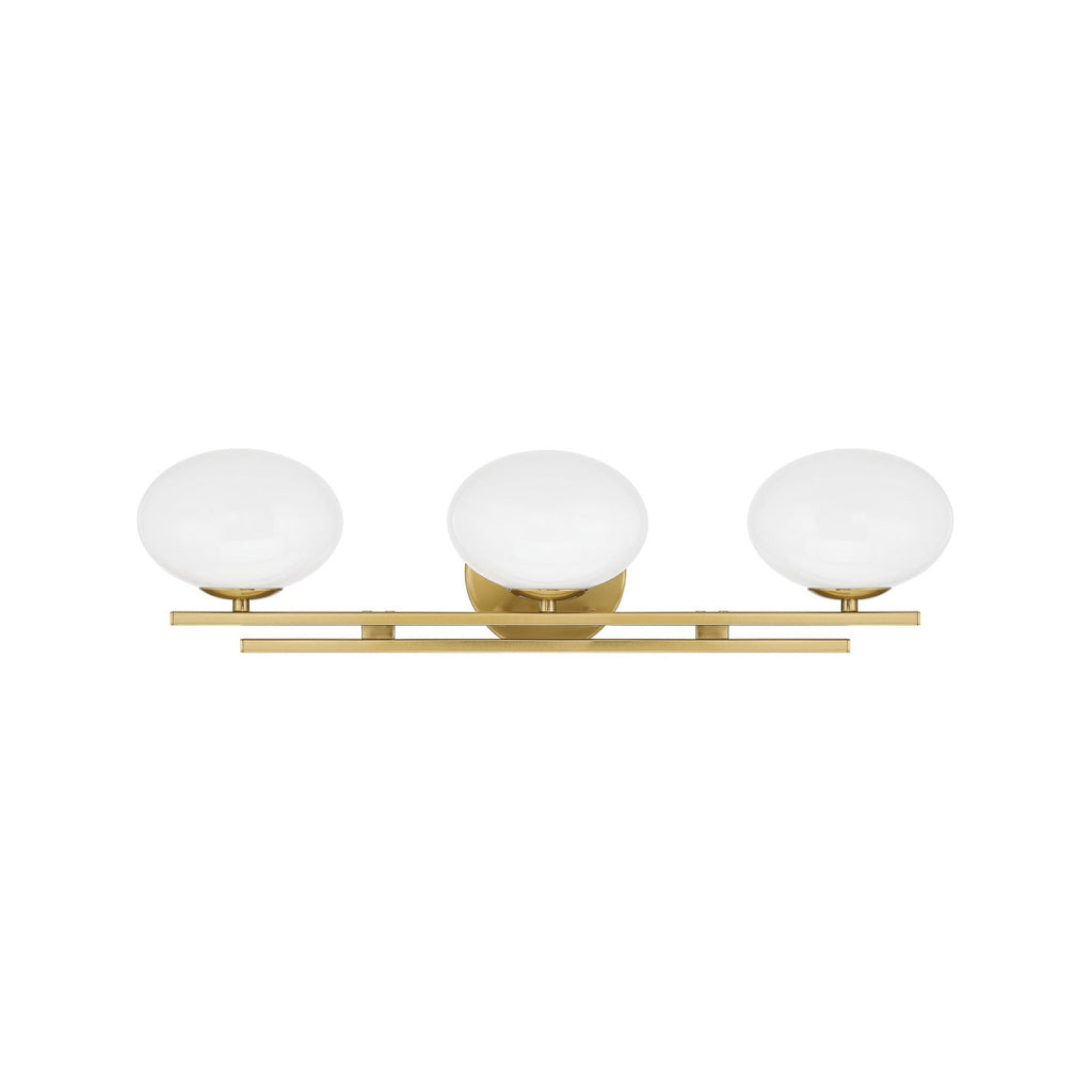 Thesis Julep Bathroom Wall Light, 3-bulb, 24 in, gold-coloured/opal