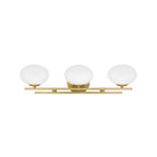 Thesis Julep Bathroom Wall Light, 3-bulb, 24 in, gold-coloured/opal