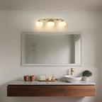 Thesis Julep Bathroom Wall Light, 3-bulb, 24 in, gold-coloured/opal
