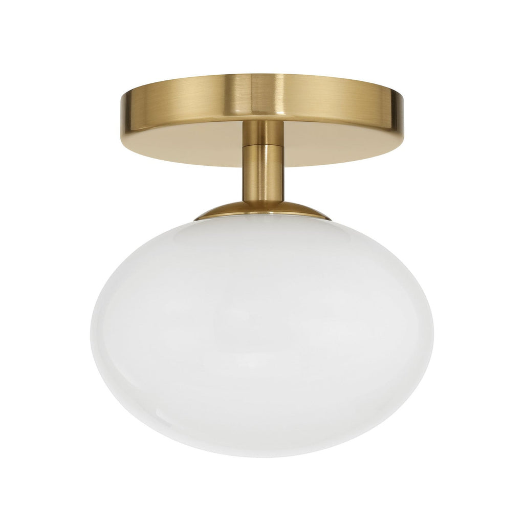 Thesis Julep bathroom ceiling light, gold/opal, 6 in, metal/glass