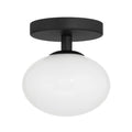Thesis Julep bathroom ceiling lamp, black/opal, 6 in metal/glass