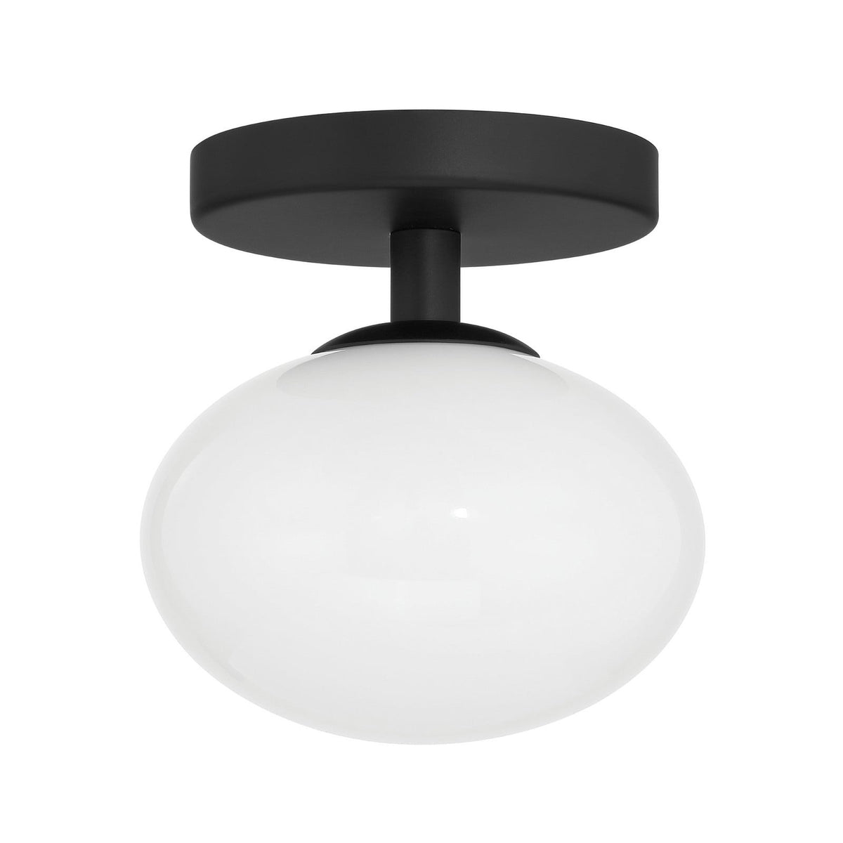 Thesis Julep bathroom ceiling lamp, black/opal, 6 in metal/glass