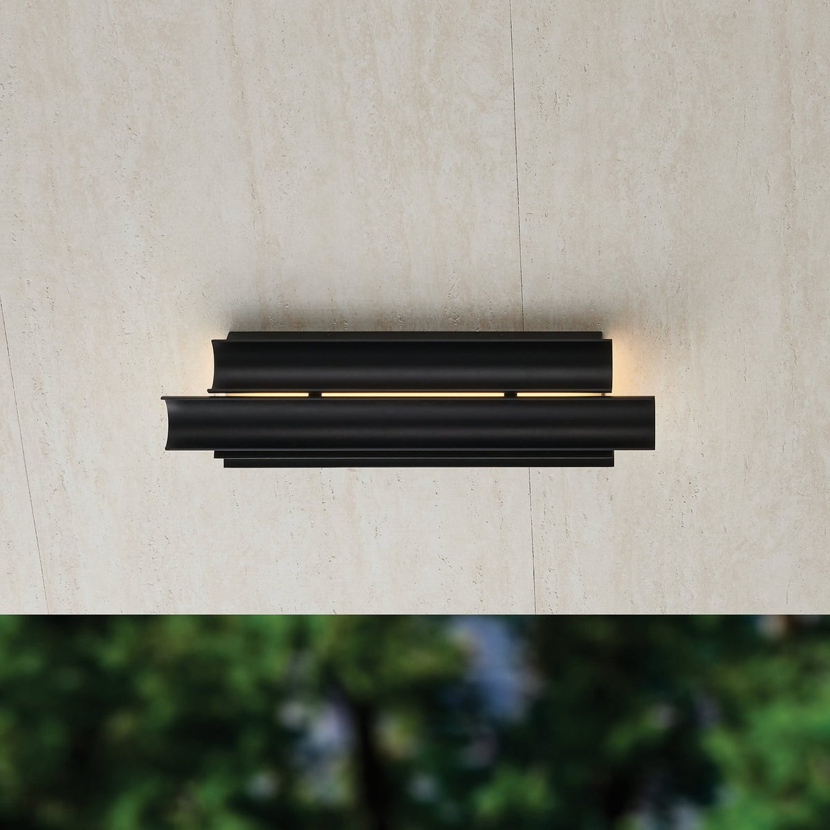 Thesis Kestrel LED outdoor wall lamp, black, 22 in metal CCT