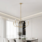 Thesis Leah chandelier, gold-coloured, 6-bulb, 30 in metal