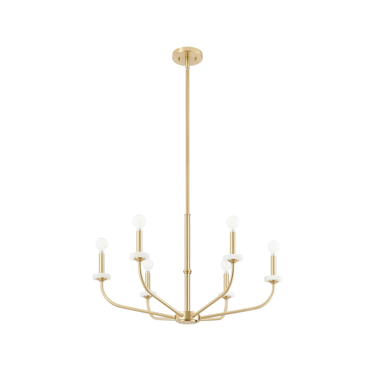 Thesis Leah chandelier, gold-coloured, 6-bulb, 30 in metal