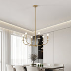 Thesis Leah chandelier, gold-coloured, 6-bulb, 30 in metal