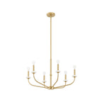 Thesis Leah chandelier, gold-coloured, 6-bulb, 30 in metal