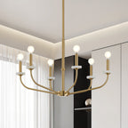 Thesis Leah chandelier, gold-coloured, 6-bulb, 30 in metal