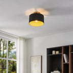 Thesis Leilani ceiling lamp, black/gold, 11 in, metal, E26