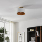 Thesis Leilani ceiling lamp, white/gold, 11 in, metal, E26