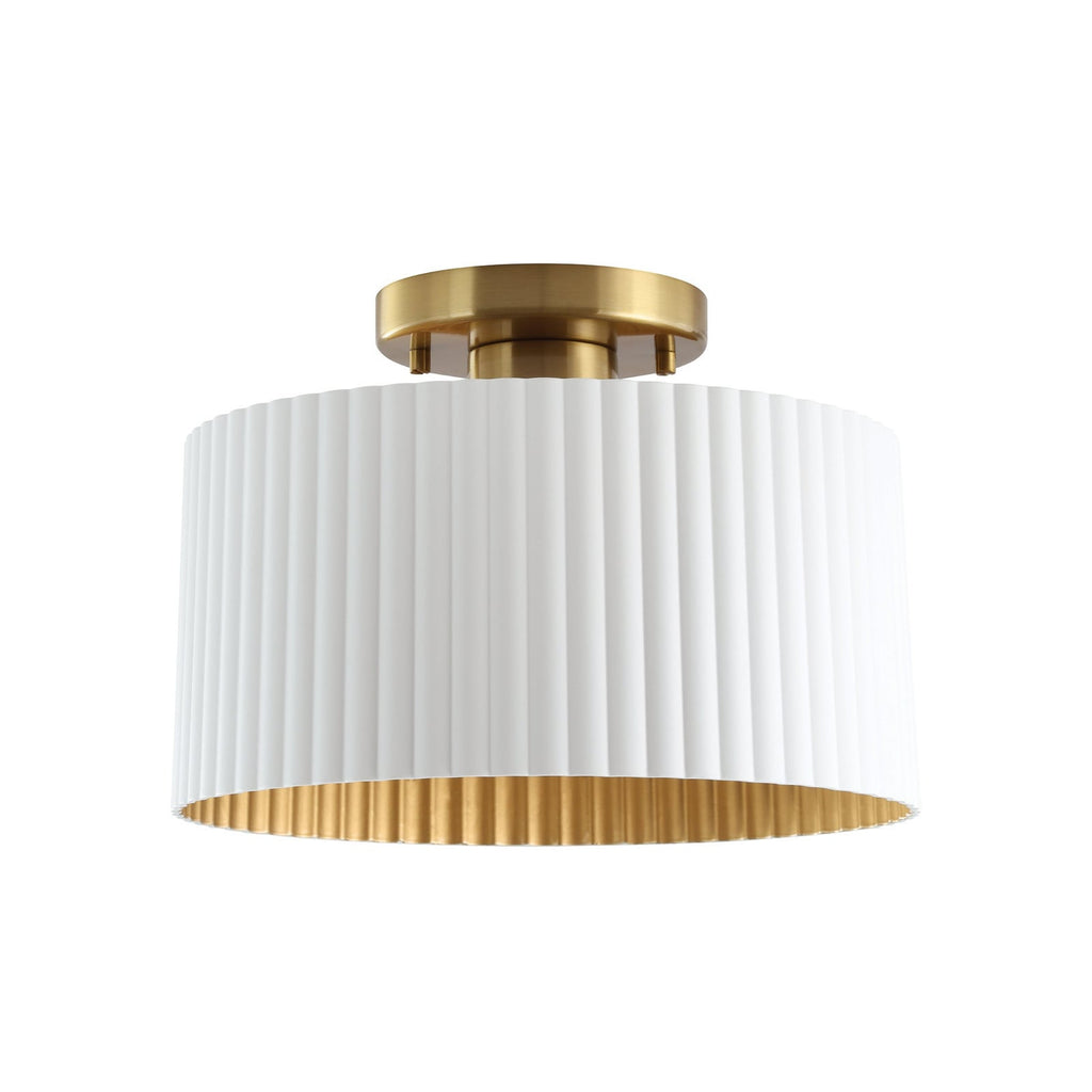 Thesis Leilani ceiling lamp, white/gold, 11 in, metal, E26