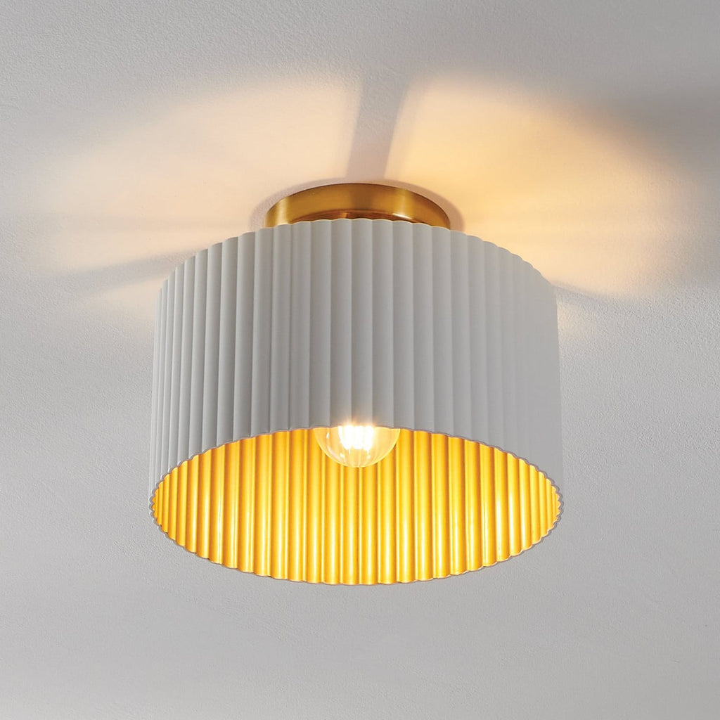 Thesis Leilani ceiling lamp, white/gold, 11 in, metal, E26