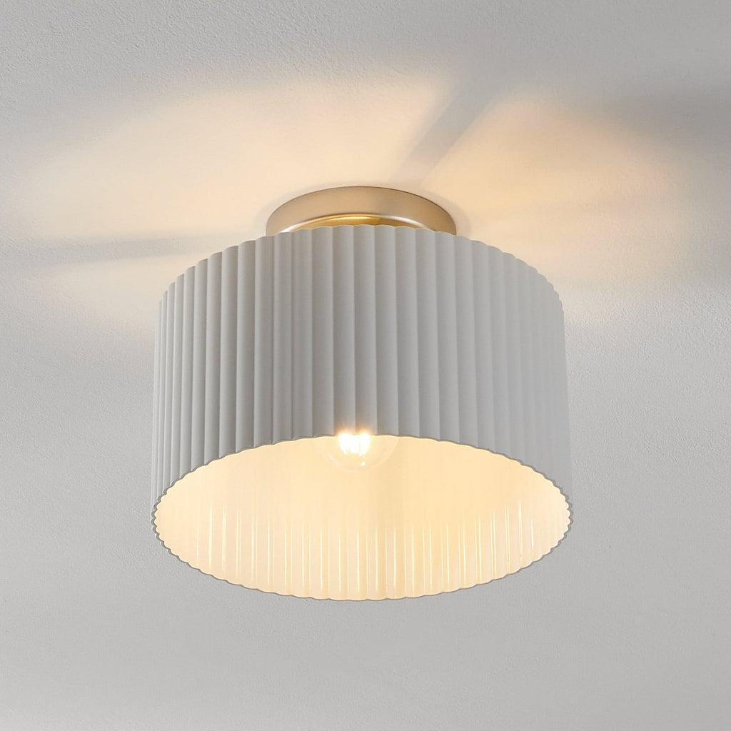 Thesis Leilani ceiling lamp, white/nickel, 11 in, metal, E26