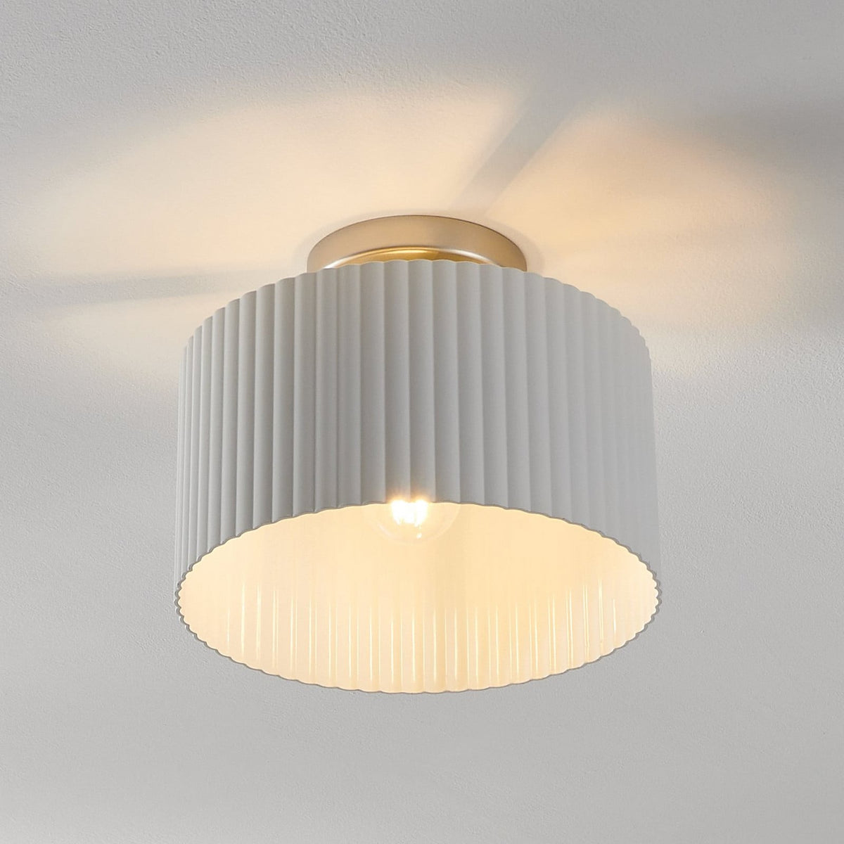 Thesis Leilani ceiling lamp, white/nickel, 11 in, metal, E26