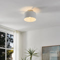 Leilani 11" White Nickel Ceiling Light