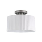 Thesis Leilani ceiling lamp, white/nickel, 11 in, metal, E26