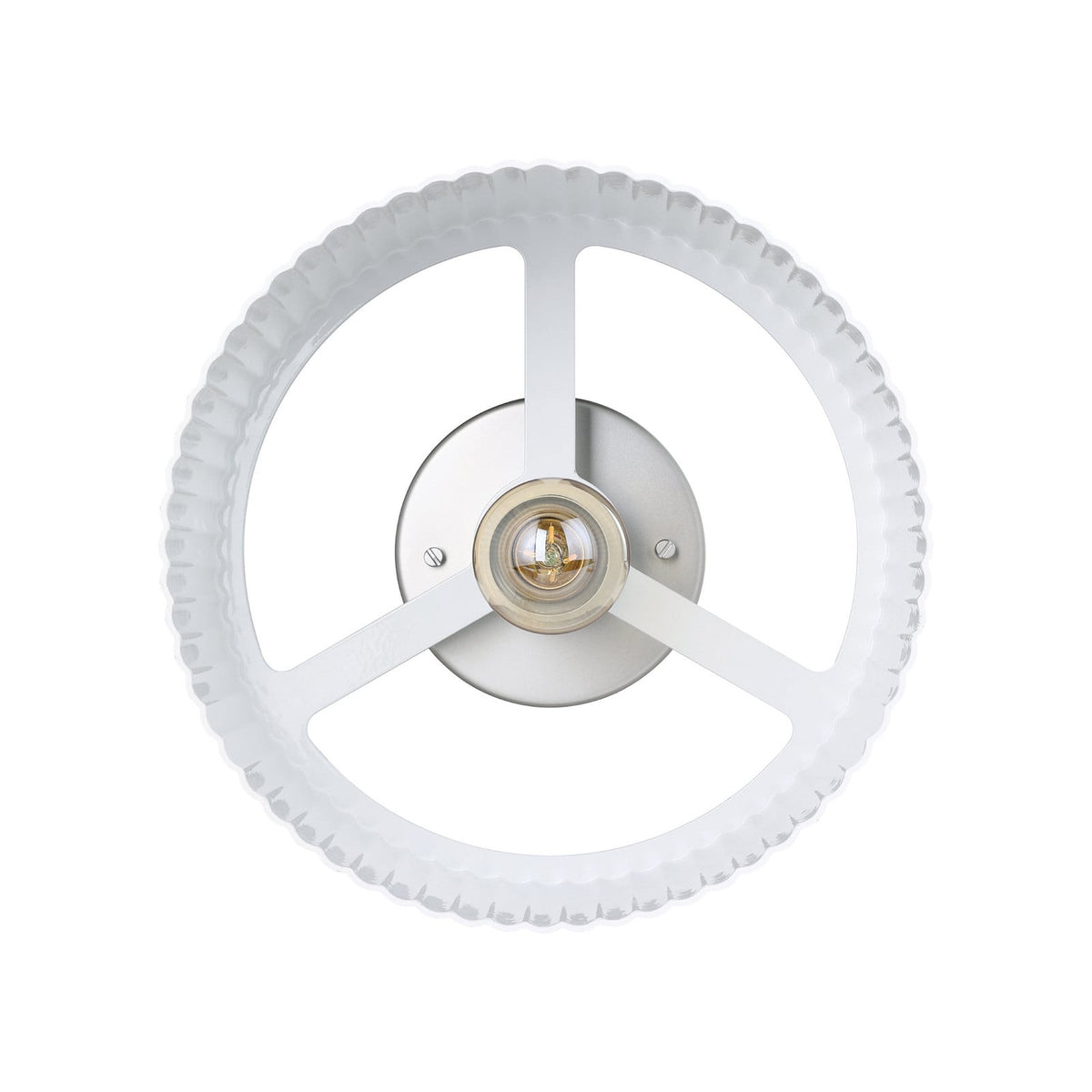 Thesis Leilani ceiling lamp, white/nickel, 11 in, metal, E26