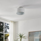 Thesis Leilani ceiling lamp, white/nickel, 11 in, metal, E26