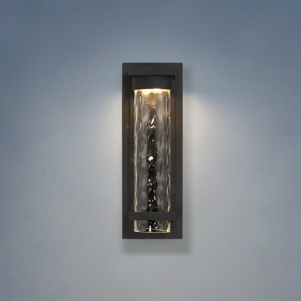 Thesis Lionel LED outdoor wall light, black, 14 in, metal
