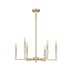 Thesis Montclair chandelier, gold, 6-bulb, 26 in, metal