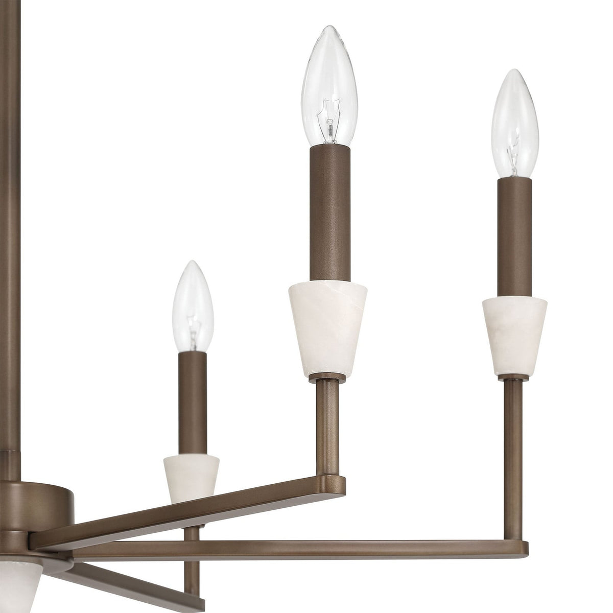 Thesis Montclair chandelier, bronze, 6-bulb, 26 in, metal