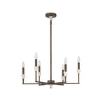 Thesis Montclair chandelier, bronze, 6-bulb, 26 in, metal