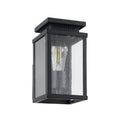 Thesis Overton outdoor wall light, matt black, 9 in, metal