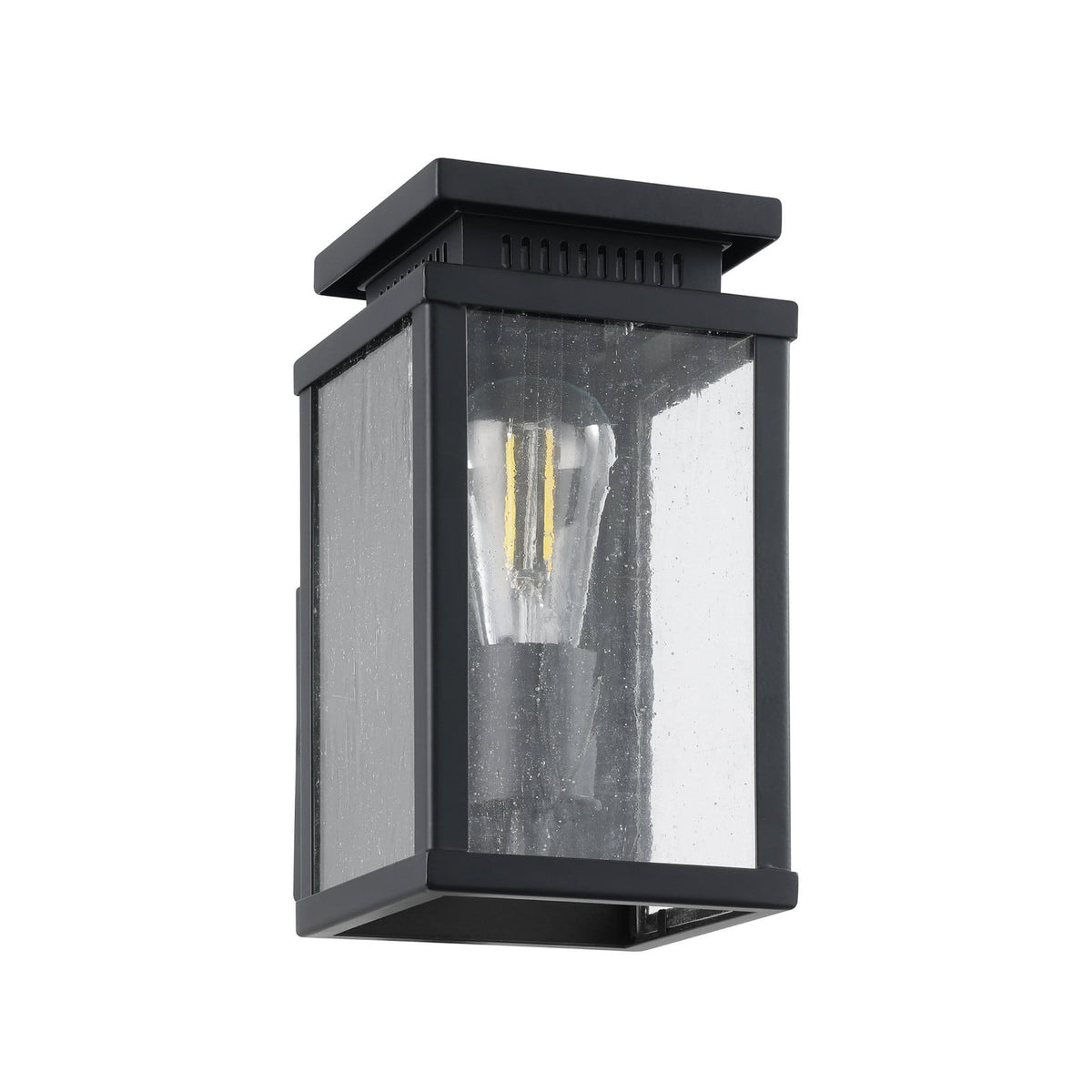 Thesis Overton outdoor wall light, matt black, 9 in, metal