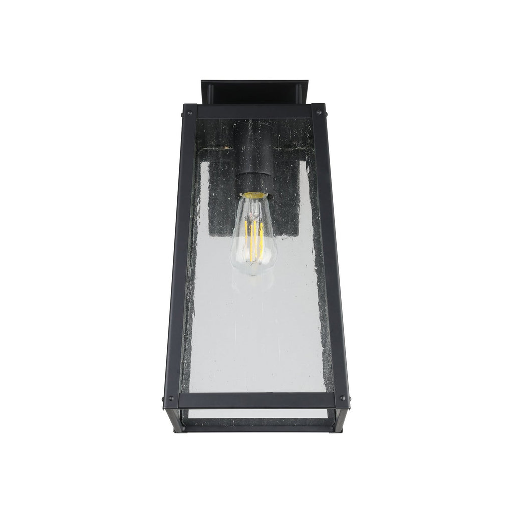 Thesis Salford outdoor wall light, matt black, 17 in, metal