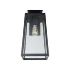 Thesis Salford outdoor wall light, matt black, 19 in, metal