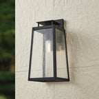 Thesis Salford outdoor wall light, matt black, 19 in, metal