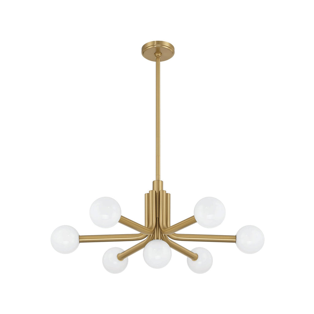 Thesis Stockholm chandelier, gold, 7-bulb, 29 in, metal