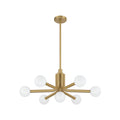 Thesis Stockholm chandelier, gold, 7-bulb, 29 in, metal