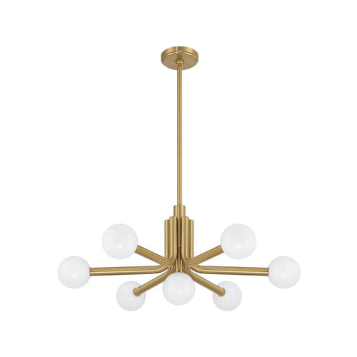 Thesis Stockholm chandelier, gold, 7-bulb, 29 in, metal
