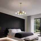 Thesis Stockholm chandelier, gold, 7-bulb, 29 in, metal