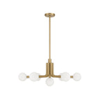 Thesis Stockholm chandelier, gold, 7-bulb, 29 in, metal