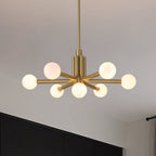 Thesis Stockholm chandelier, gold, 7-bulb, 29 in, metal