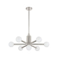 Thesis Stockholm chandelier, nickel, 7-bulb, 29 in, metal