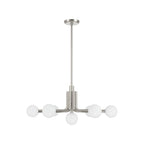 Thesis Stockholm chandelier, nickel, 7-bulb, 29 in, metal