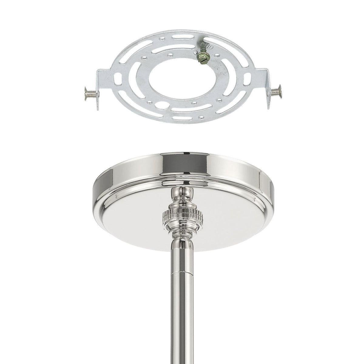 Thesis Stockholm chandelier, nickel, 7-bulb, 29 in, metal
